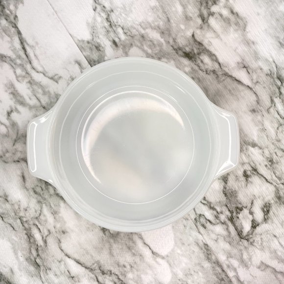 VTG Dynaware Pyr-o-rey Brown Daisy Flower Med Round Casserole Dish Milk Glass - Picture 3 of 7